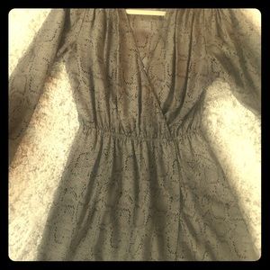 Parker light green snakeskin print short dress